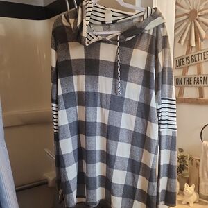 Black and White Plaid Hoodie